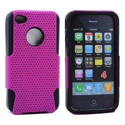 iPhone 4 4S Mesh Hybrid Case (Purple-Black)